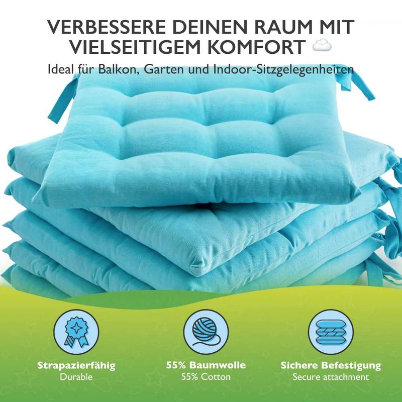 etérea Sitzkissen Stuhlkissen Basic Rund 38x38cm - Innen und Aussenbereich