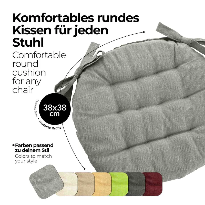 etérea Sitzkissen Stuhlkissen Basic Rund 38x38cm - Innen und Aussenbereich