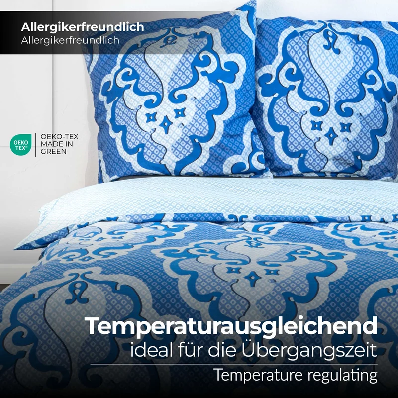 etérea Renforcé Bettwäsche Trisa Blau