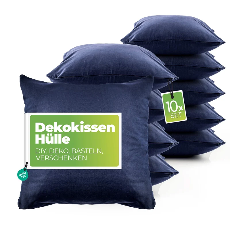 etérea Baumwolle DIY 10er Dekokissen Kissen Bezug 40x40 cm