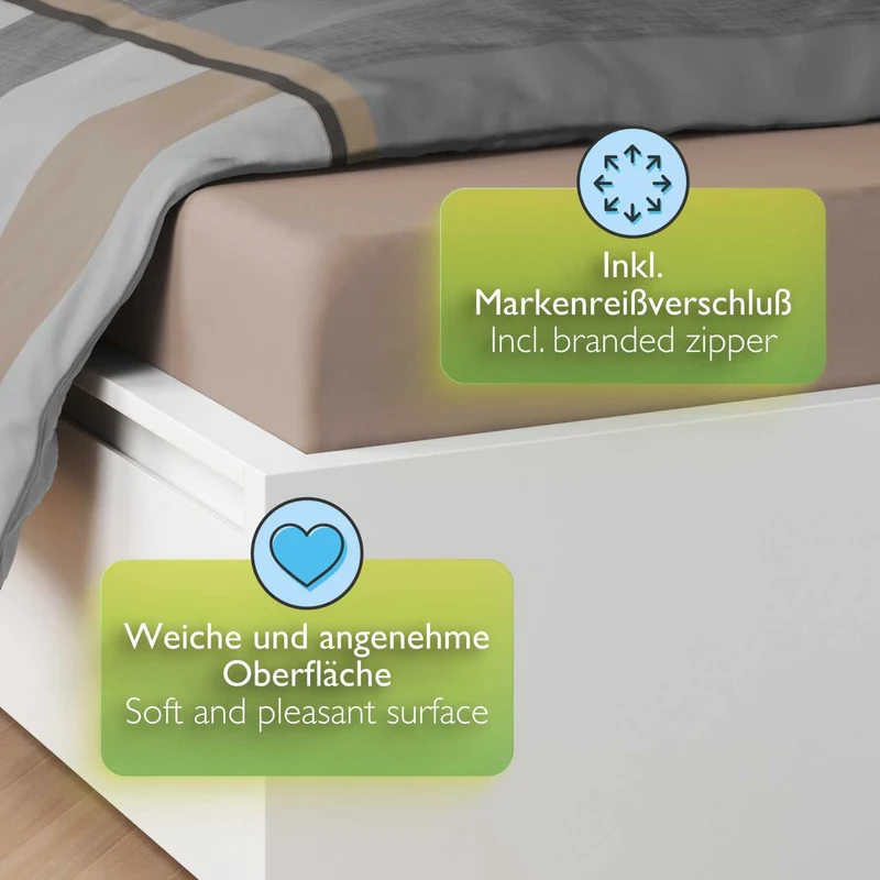 etérea Microfaser Bettwäsche Grau Streifen
