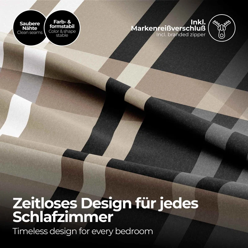 etérea Microfaser Bettwäsche Urban Check Kariert