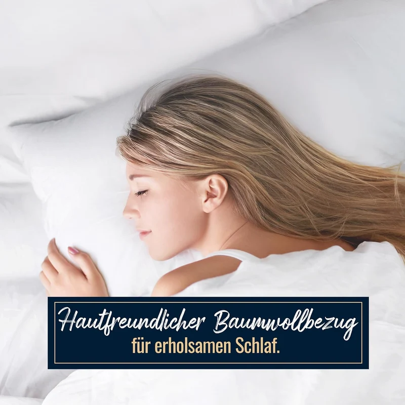 Kopfkissen Allergiker Kissen 60° Wäsche Baumwollbezug Klimafaser 80x80