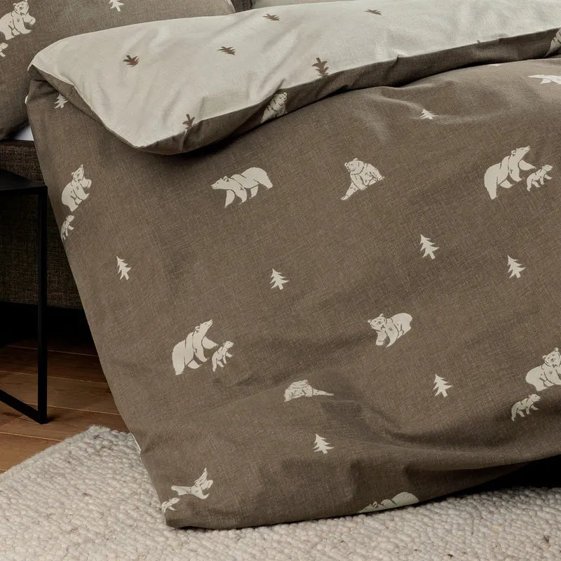Janine Feinbiber Bettwäsche Davos 65199-07 Bären beige braun 135x200