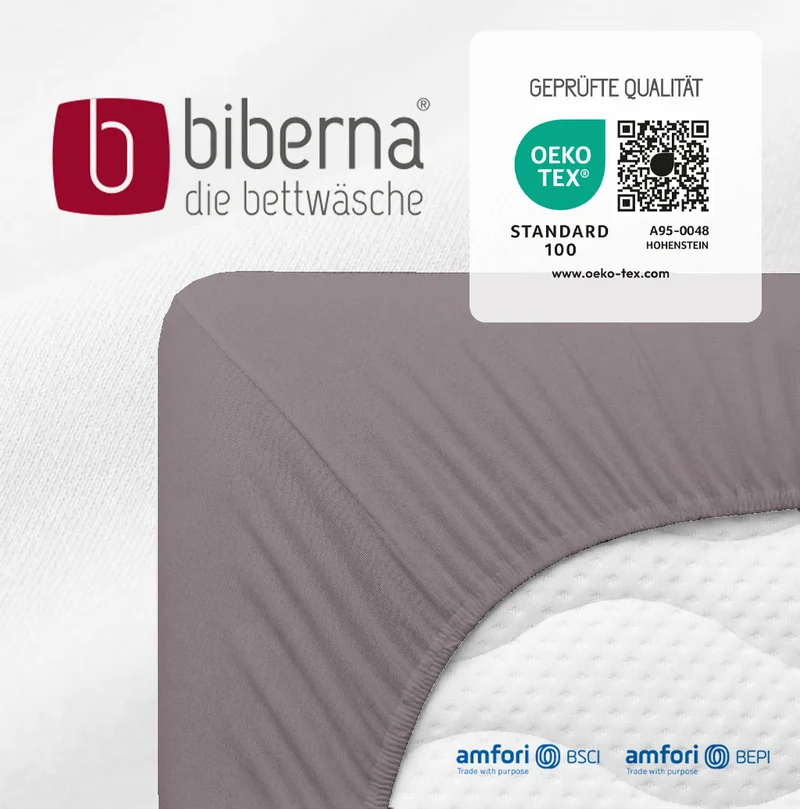 biberna Jersey-Elastic-Boxspring Spannbetttuch (0077640)