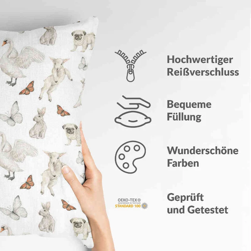 Gesundheitskissen Weiß süße Tiere