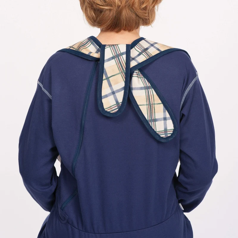 Suprima Ess-Schürze Schlaufen u. Steckverschluss Nr. 5581 blaukariert