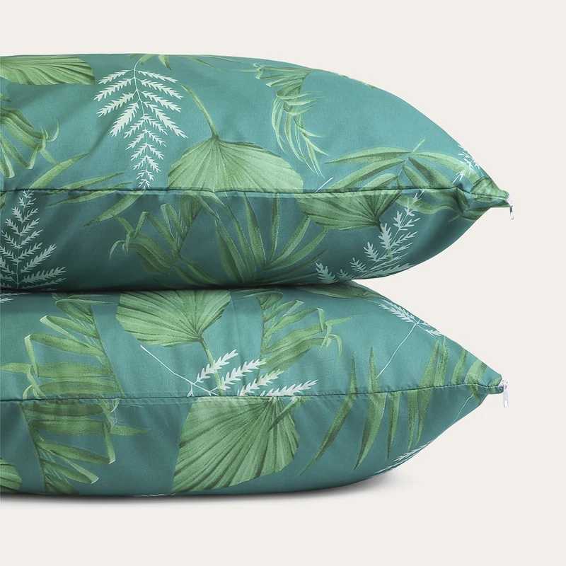 HappyBed Kussenslopen | Green Leaves | Set van 2 | Microvezel