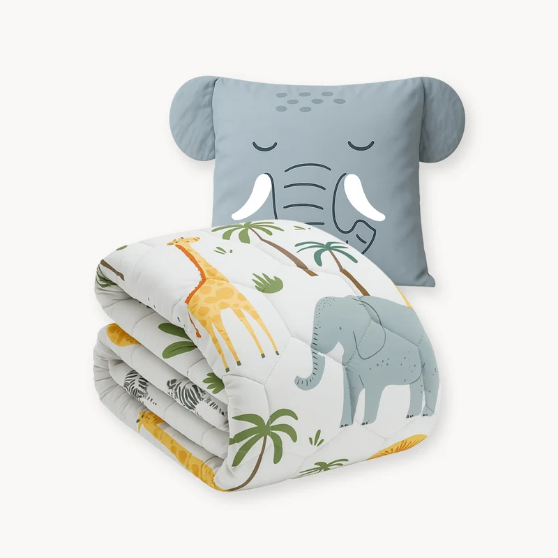 Wasbaar Kids All Season Dekbed | Eddy Elephant | Met Kussensloop