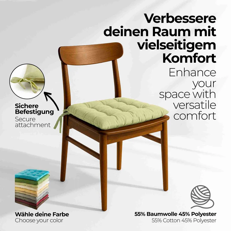 etérea Sitzkissen Stuhlkissen Basic 40x40cm - Innen und Aussenbereich