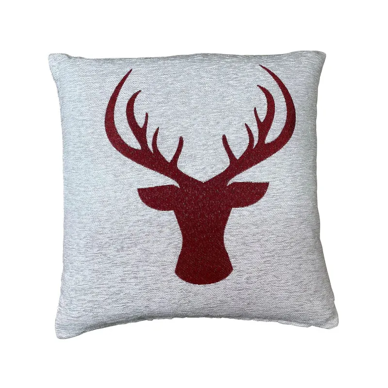 Hossner Heimtex Cervo Jaquard Kissenhülle Mit Hirschkopf 45x45 cm