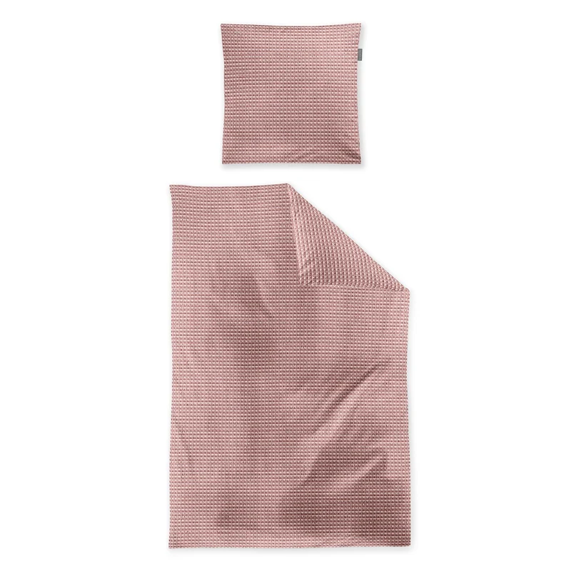 Bettwäsche Seersucker Easy Rot mit Waffel-Optik 135 x 200 cm