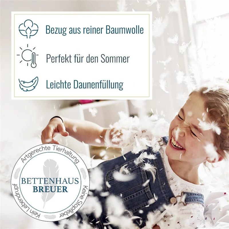 Daunendecke 155 x 220 cm Sommer canadische Daunen