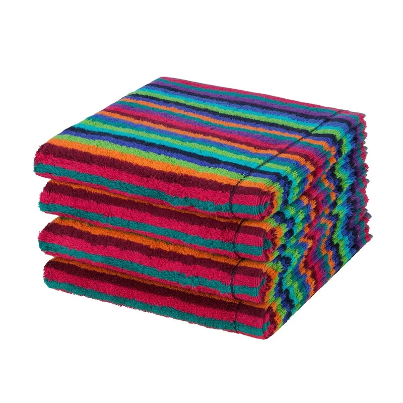 4er Handtuch-Set 50 x 100 cm Life Style Streifen Mehrfarbig