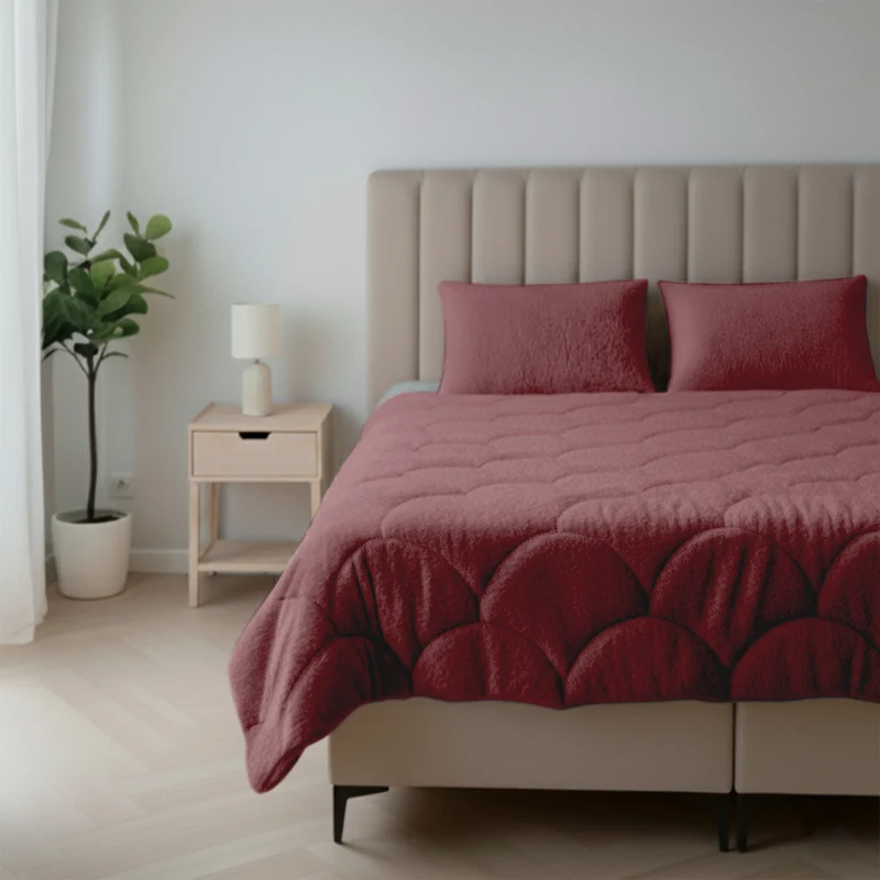 Wasbaar All Season Dekbed | Teddy Wave | Old Pink