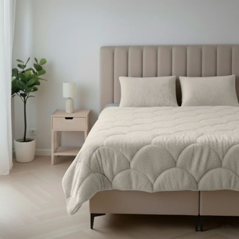 Wasbaar All Season Dekbed | Teddy Wave | Cream White