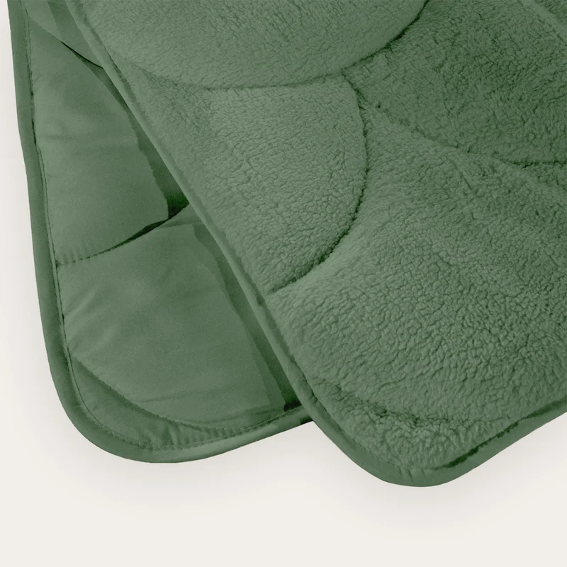 Wasbaar All Season Dekbed | Teddy Wave | Dark Green