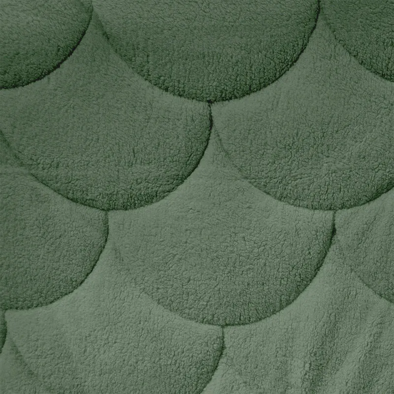 Wasbaar All Season Dekbed | Teddy Wave | Dark Green