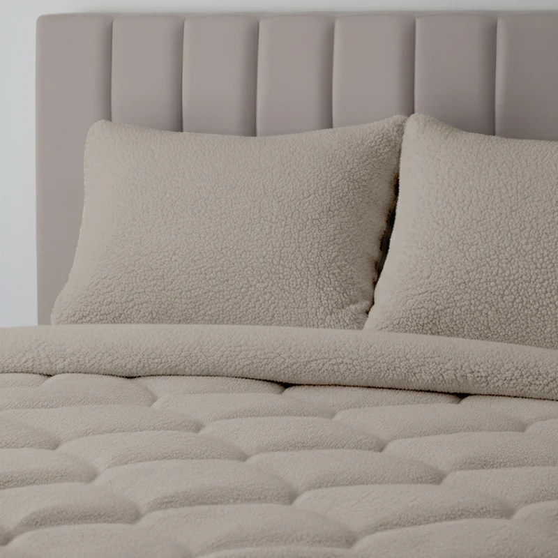 Wasbaar All Season Dekbed | Teddy Wave | Taupe