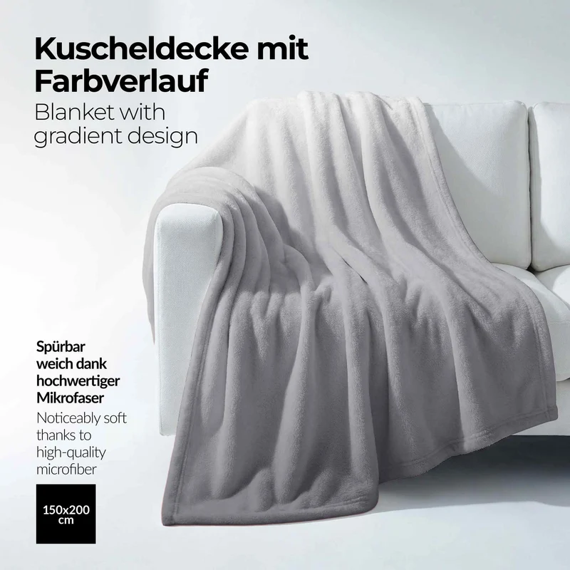 etérea Premium Mikrofaser Regenbogen Kuscheldecke