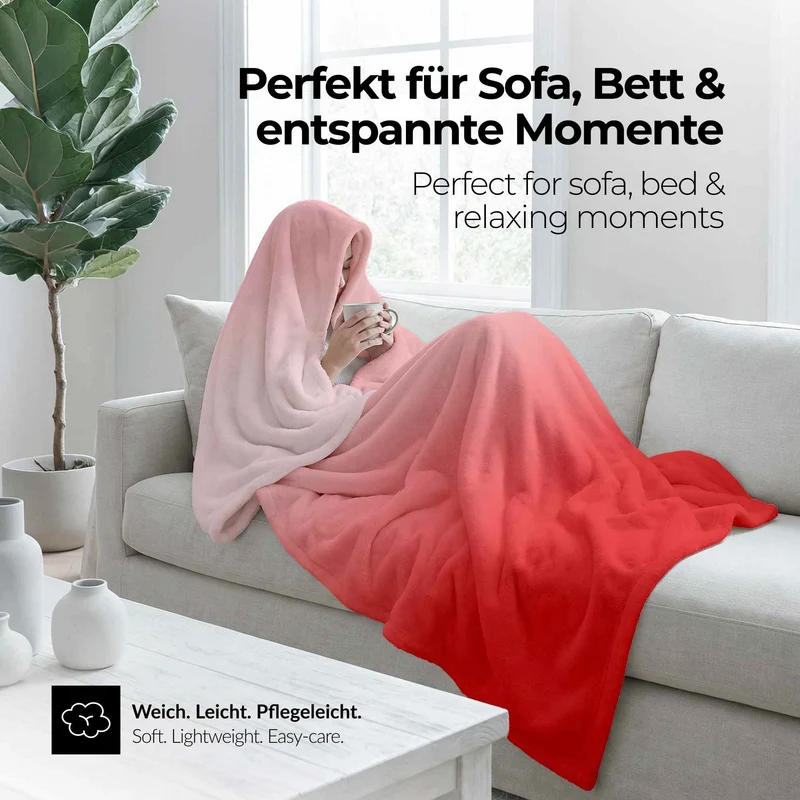 etérea Premium Mikrofaser Regenbogen Kuscheldecke
