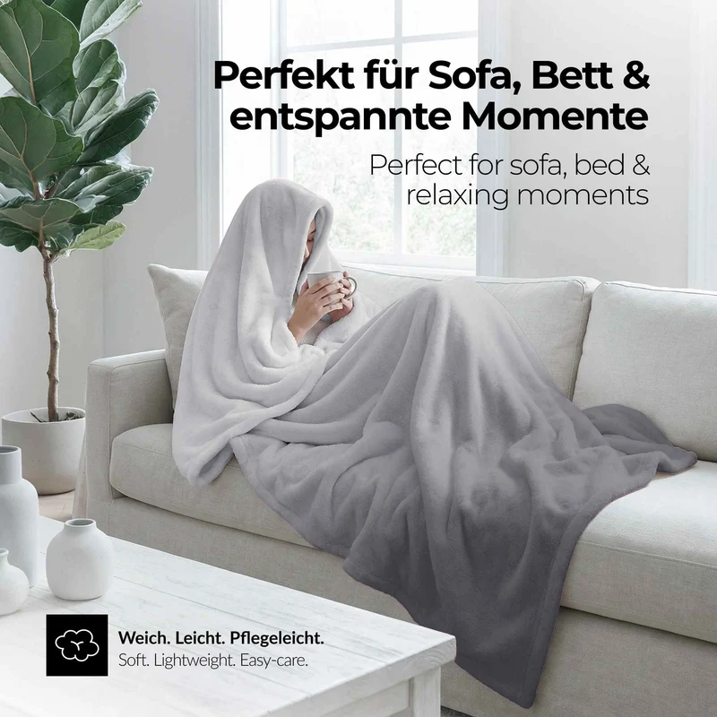 etérea Premium Mikrofaser Regenbogen Kuscheldecke