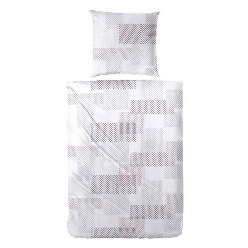 Hahn Polycotton Bettwäsche Karo 135x200 cm + 80x80 cm Grau