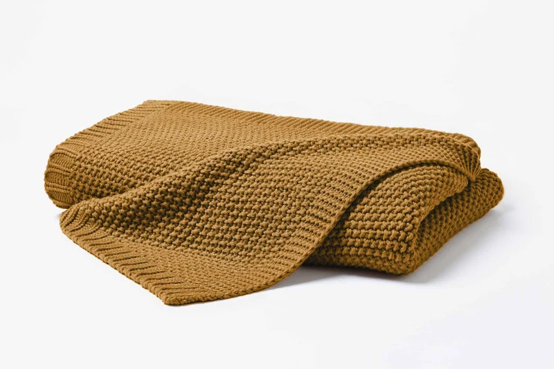 Hahn Strickdecke Wohndecke Perlmuster 130x170 cm