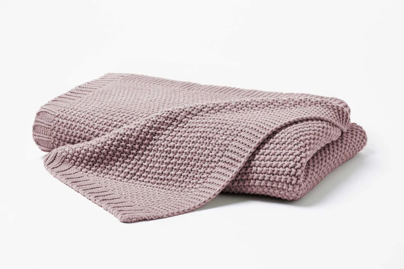 Hahn Strickdecke Wohndecke Perlmuster 130x170 cm