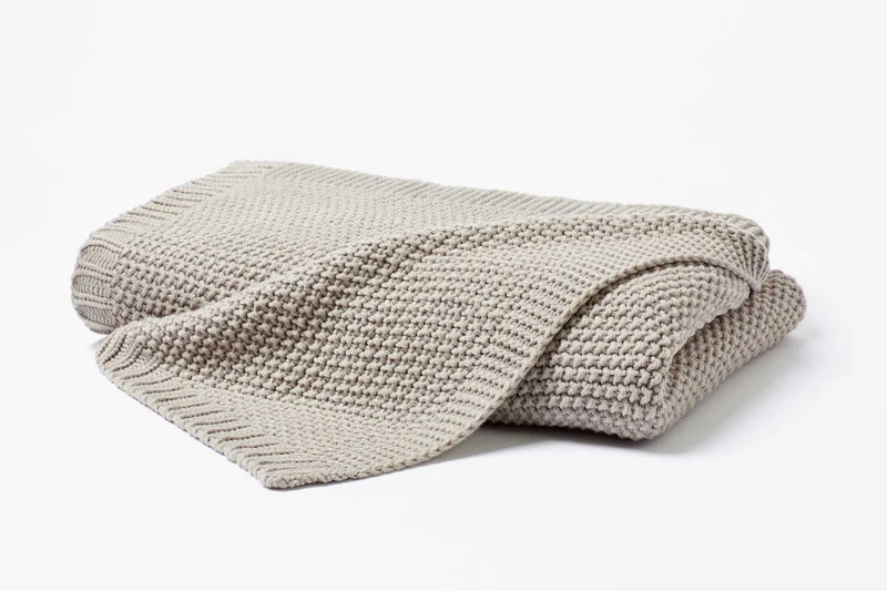 Hahn Strickdecke Wohndecke Perlmuster 130x170 cm