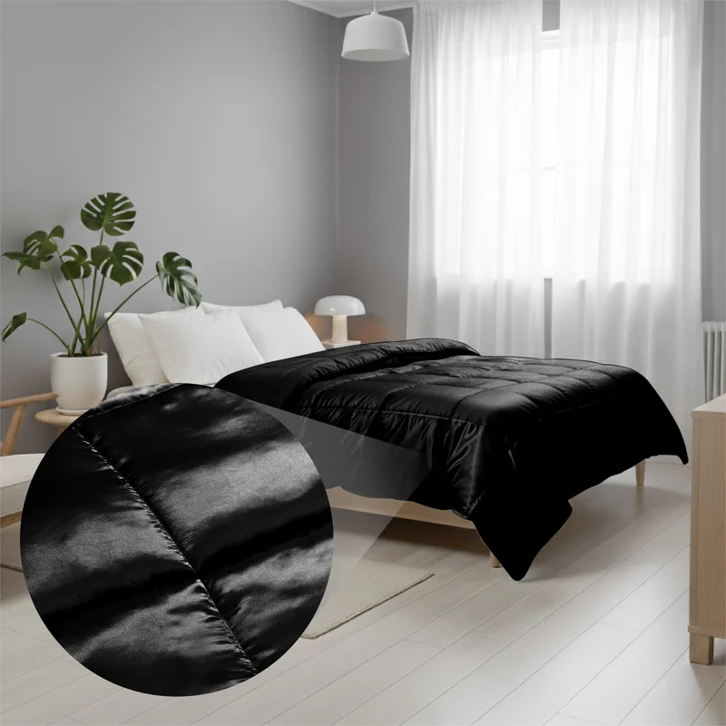 Wasbaar All Season Dekbed | Satijn | Black
