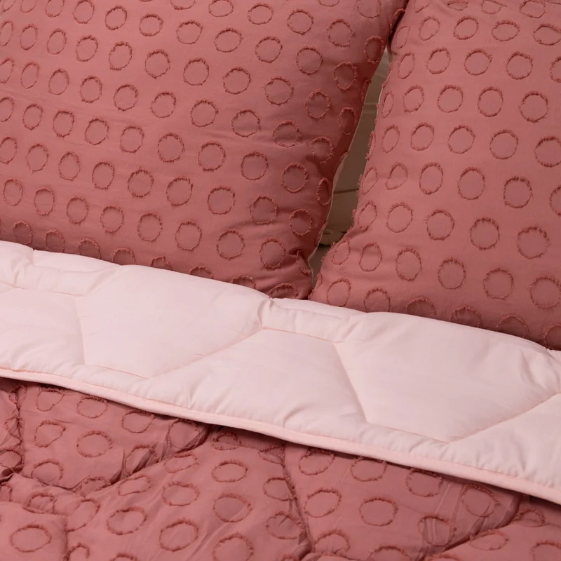 Wasbaar All Season Dekbed | Tufted | Blushed Pink