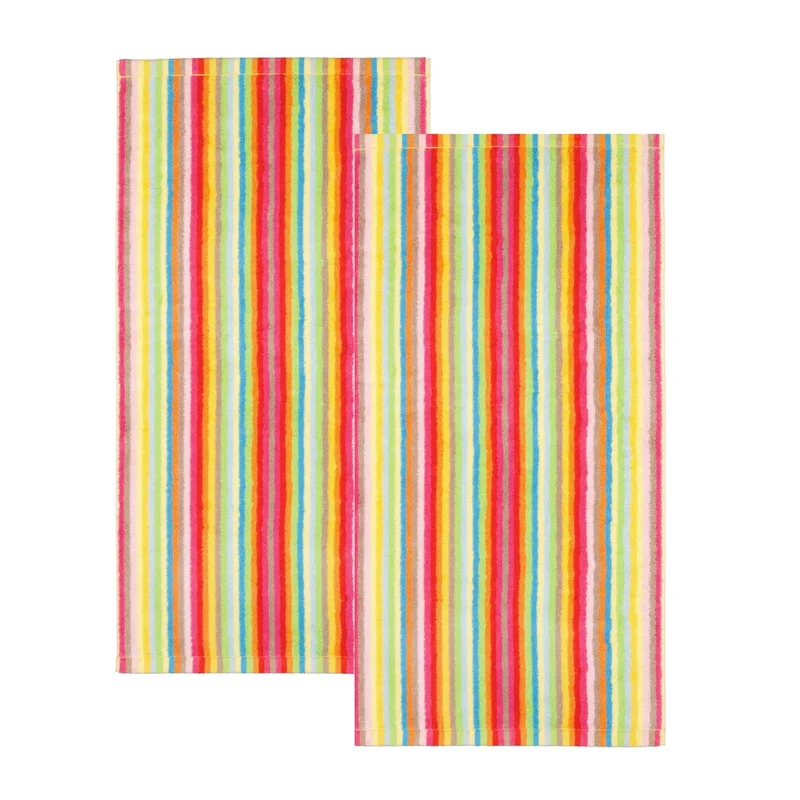 2er Handtuch-Set 50 x 100 cm Life Style Streifen Mehrfarbig