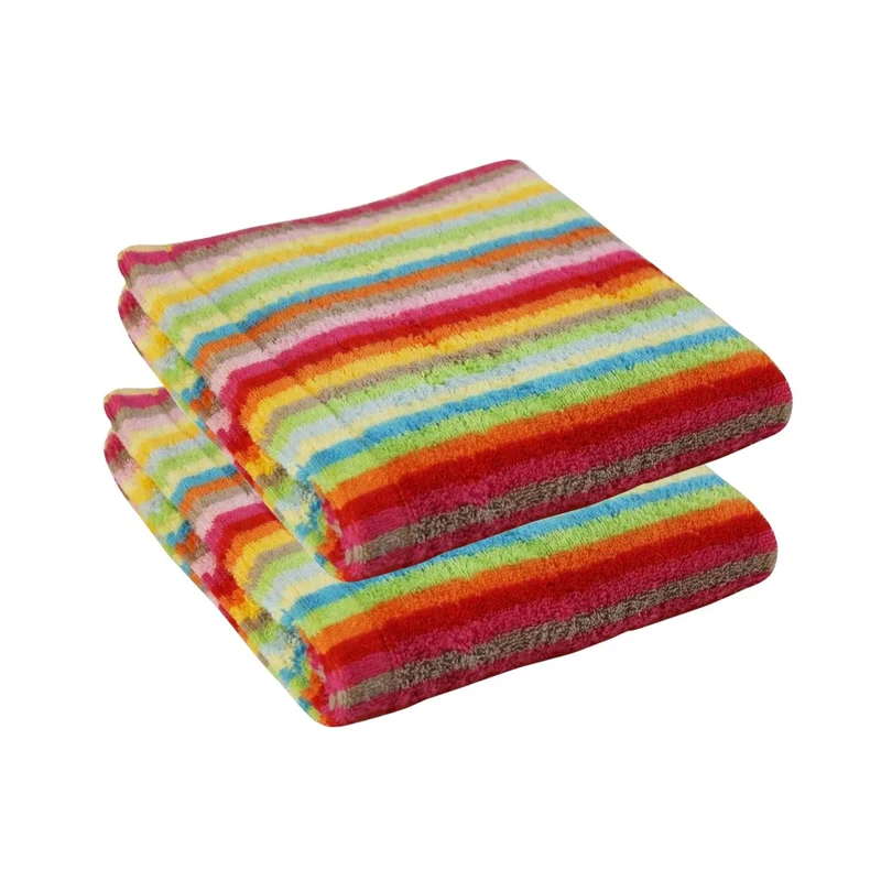 2er Handtuch-Set 50 x 100 cm Life Style Streifen Mehrfarbig