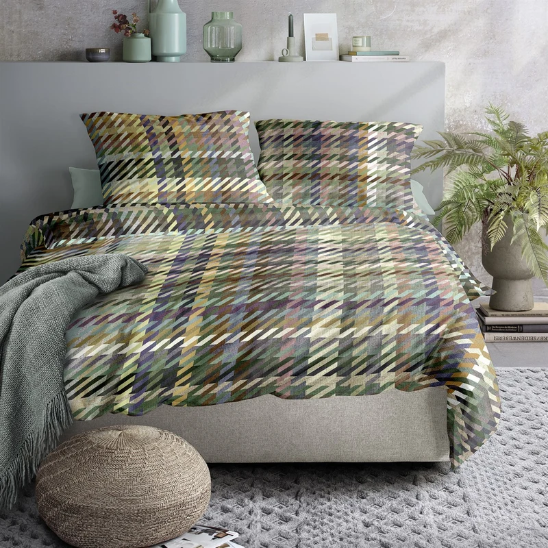 Bettwäsche Flausch Cotton Zobel Mehrfarbig mit Karomuster 135 x 200 cm