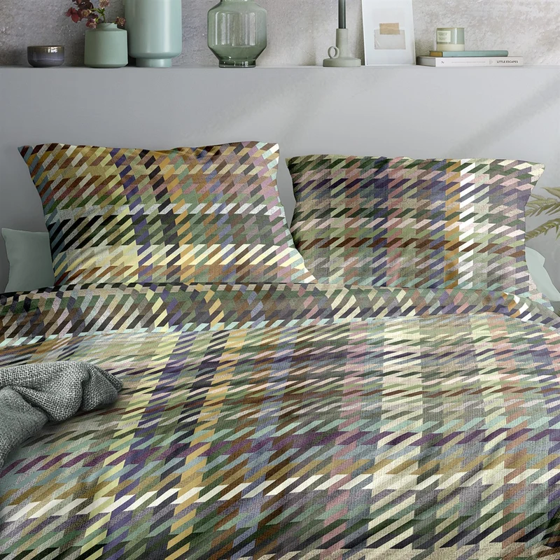 Bettwäsche Flausch Cotton Zobel Mehrfarbig mit Karomuster 135 x 200 cm