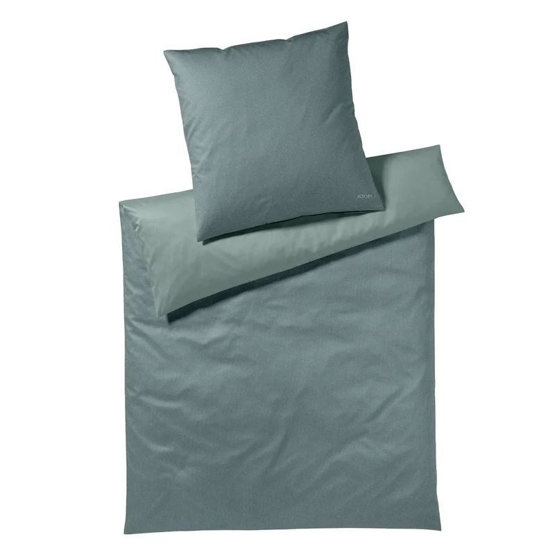 Bettwäsche Mako Satin Herringbone Grün 135 x 200 cm