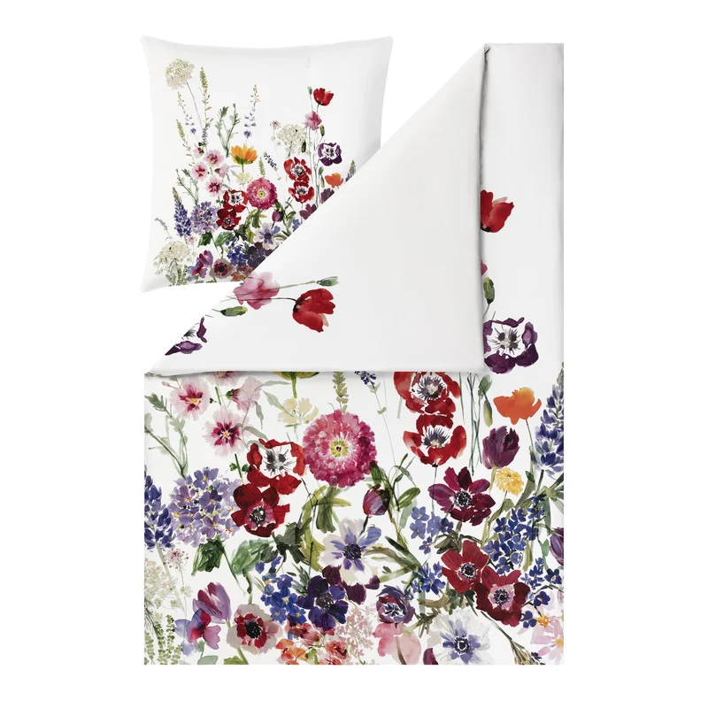 Bettwäsche Mako Satin Rayen Mehrfarbig mit Blumenmuster 135 x 200 cm