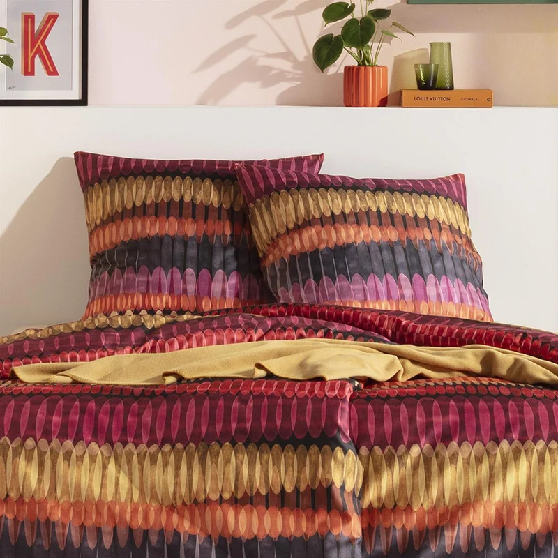 Bettwäsche Mako Satin Dawn Mehrfarbig mit Streifenmuster 135 x 200 cm, 155 x 220 cm