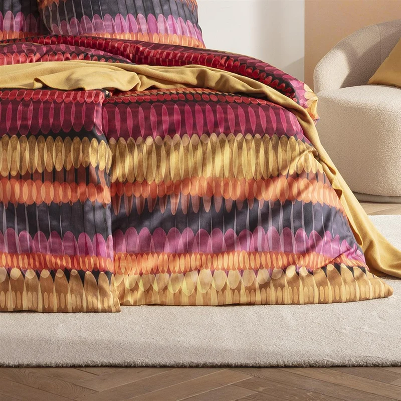 Bettwäsche Mako Satin Dawn Mehrfarbig mit Streifenmuster 135 x 200 cm, 155 x 220 cm