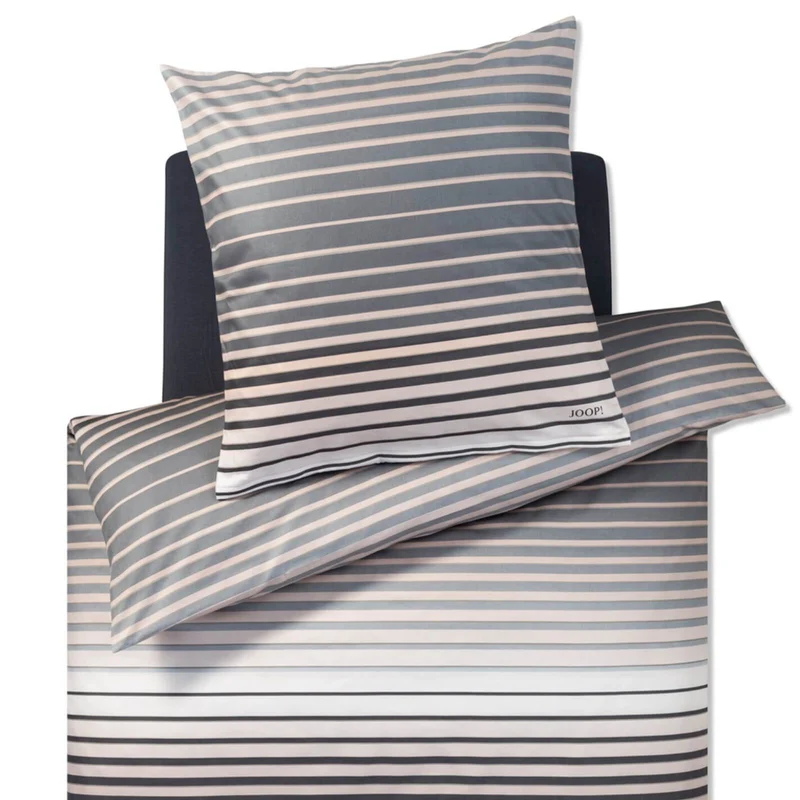 Bettwäsche Mako Satin Shutter Puder mit Streifenmuster 4-teilig 135 x 200 cm