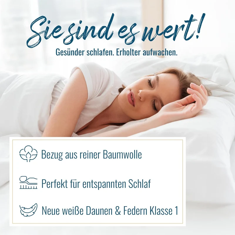 Kopfkissen 660g neue 15% Daunen 85% Federn Klasse 1 Daunenpass 40x80