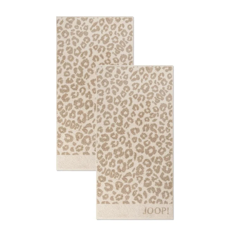 2er Handtuch-Set 50 x 100 cm Leo Allover Creme