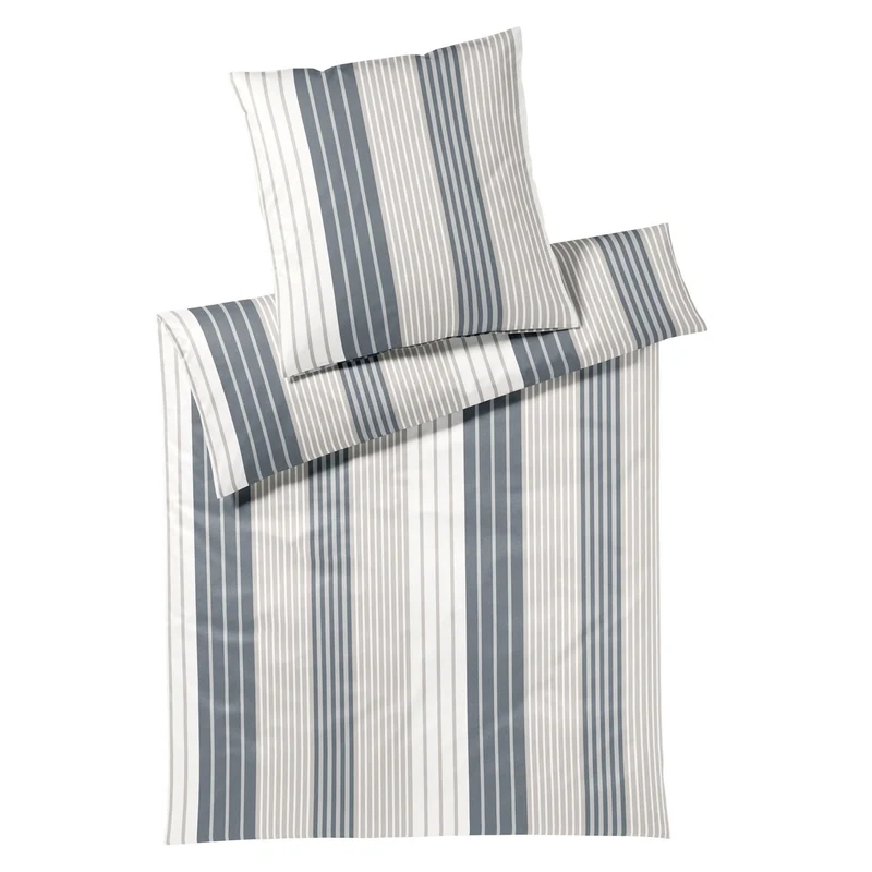 Bettwäsche Jersey Range Anthrazit mit Streifenmuster 135 x 200 cm