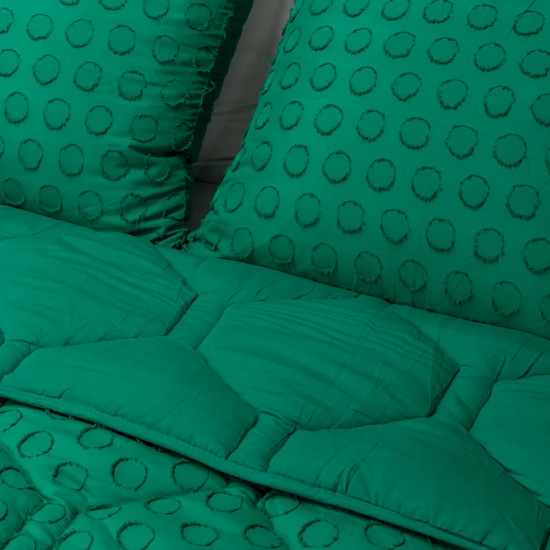 Wasbaar All Season Dekbed | Tufted | Emerald Green