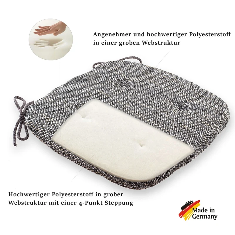 etérea Sitzkissen Stuhlkissen Levio 40x40cm - Made in Germany