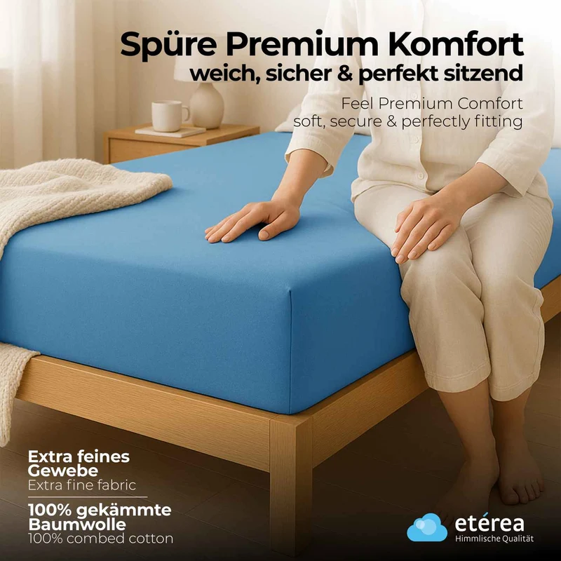 etérea Extra Jersey Spannbettlaken Orange 180x200 - 200x220 cm