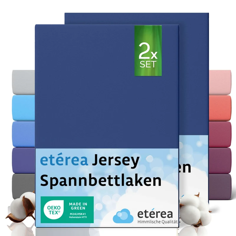etérea Comfort Jersey Kinder Spannbettlaken Doppelpack