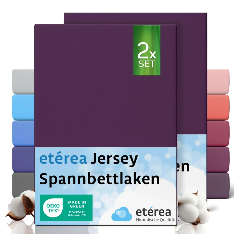 etérea Comfort Jersey Kinder Spannbettlaken Doppelpack