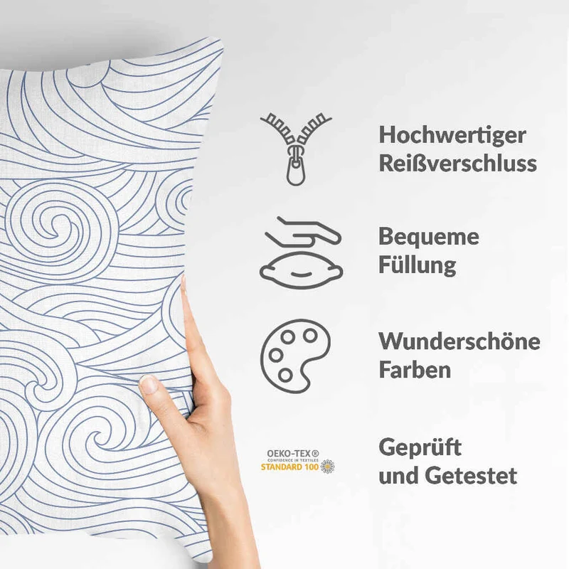 Gesundheitskissen blaue Wellen